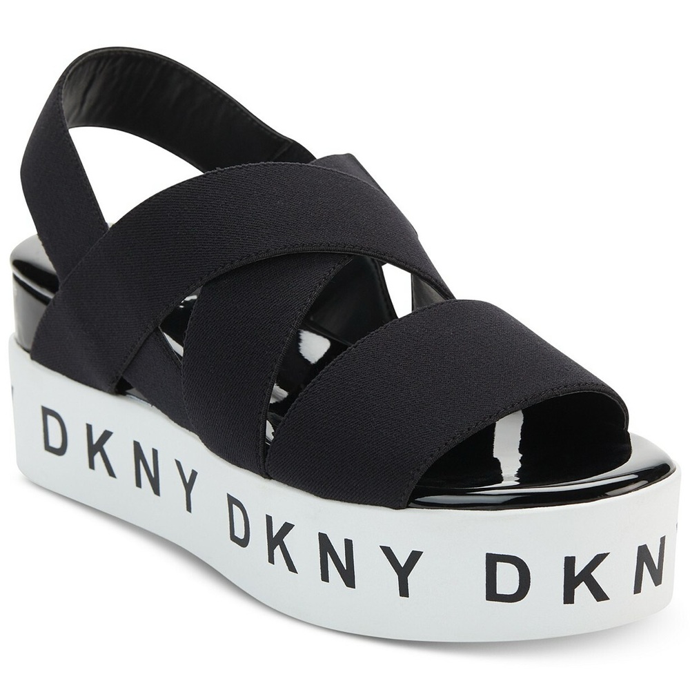 DKNY Clare Platform Wedge Heel Slingback Strappy Sandals